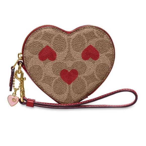 Coach hearts print coin wristlet - Picture 1 of 12